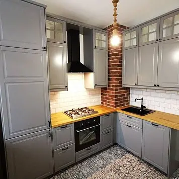 Анонс Серая угловая кухня 204 kukhnya-204